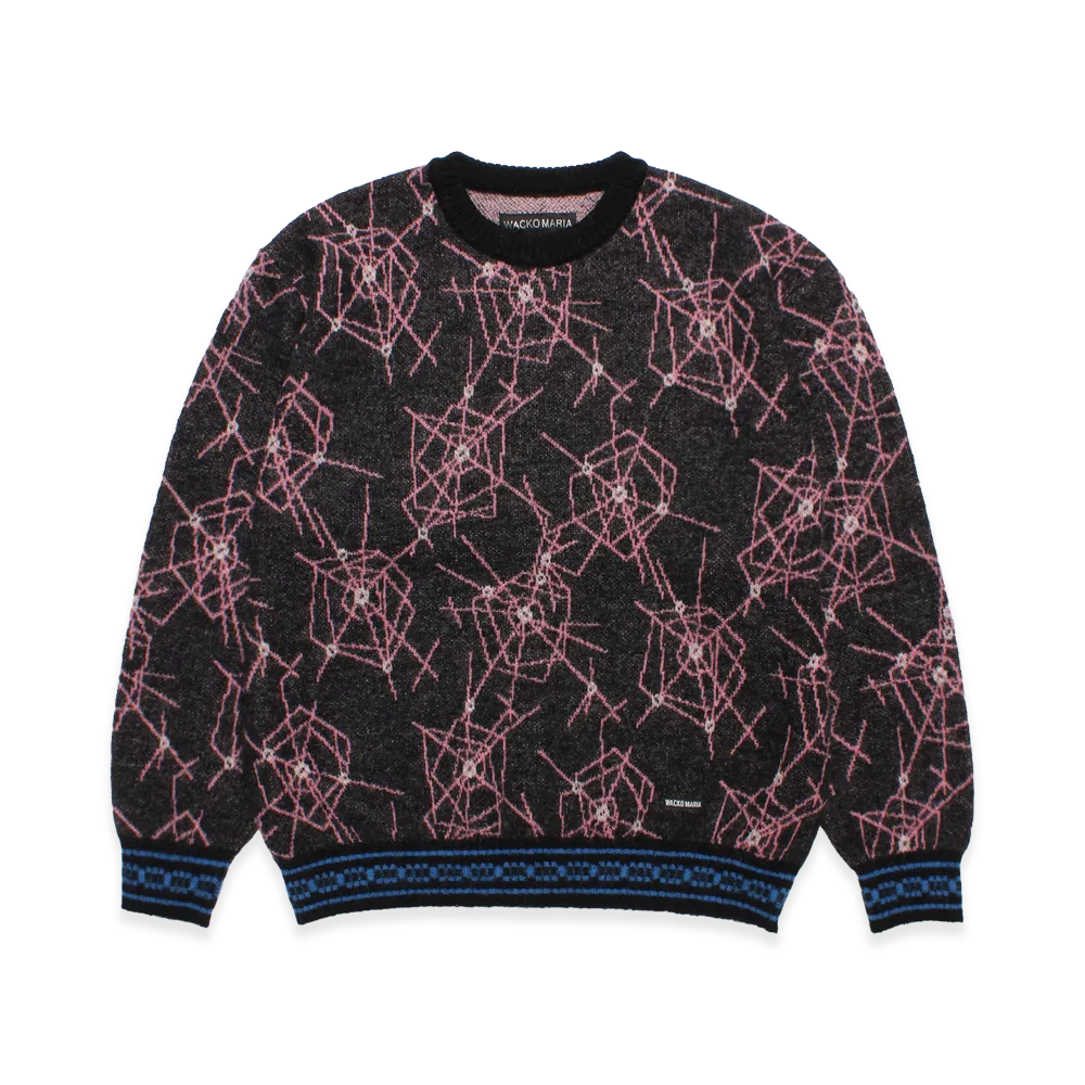 WACKO MARIA Jacquard Mohair Knit Sweater "Black/Pink"