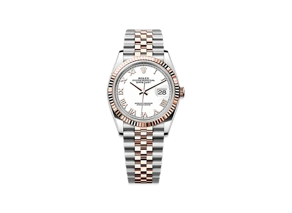 ROLEX Datejust 36 Oystersteel & Everose Gold "White"