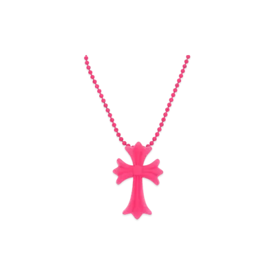 Chrome Hearts Rubber Small CH Cross Silicon Necklace FNO Limited "Pink"