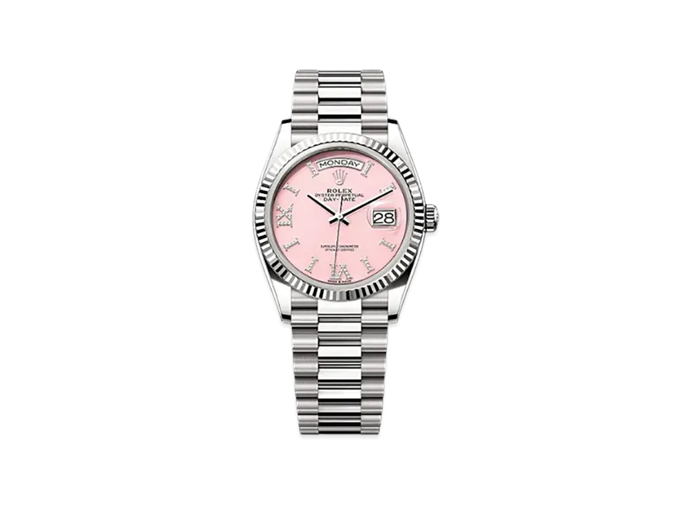 ROLEX Day-Date 36 White Gold "Pink"