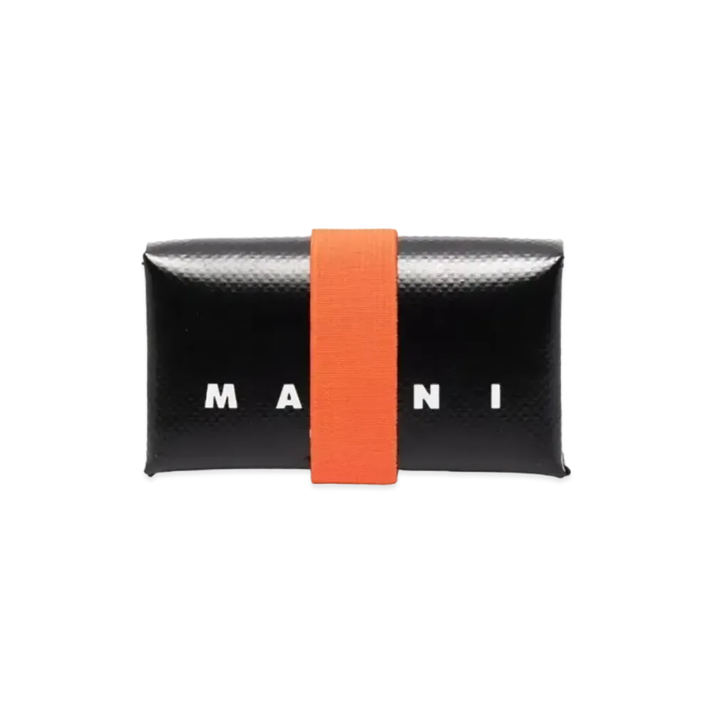 Marni Black And Orange Origami Wallet "Black"