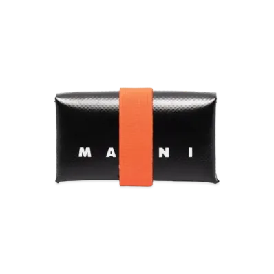 Marni Black And Orange Origami Wallet "Black"