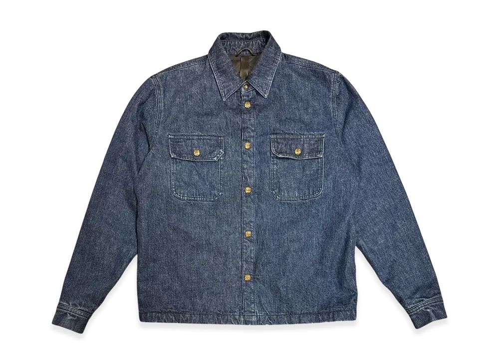 Chrome Hearts Work Dog Crossball Button Padded Denim Jacket "Indigo"
