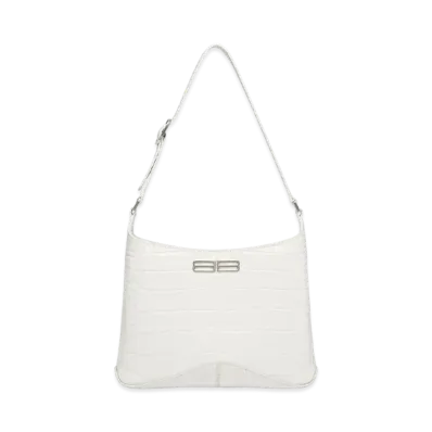 BALENCIAGA XX Small Hobo Bag Crocodile Embossed "White"