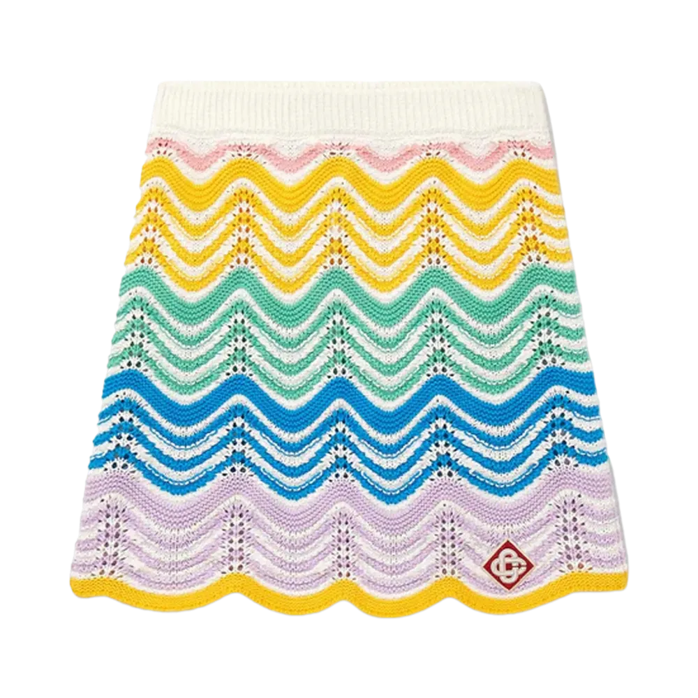 Casablanca Gradient Wave Crochet Skirt "Multi"
