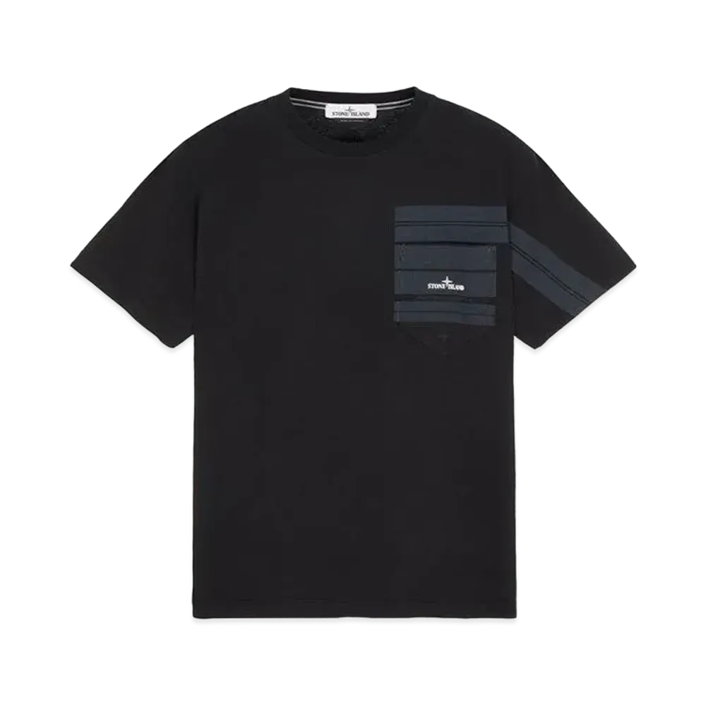 Stone Island 24679 COTTON JERSEY 'MOSAIC TWO' PRINT_SLIM FIT "Black"