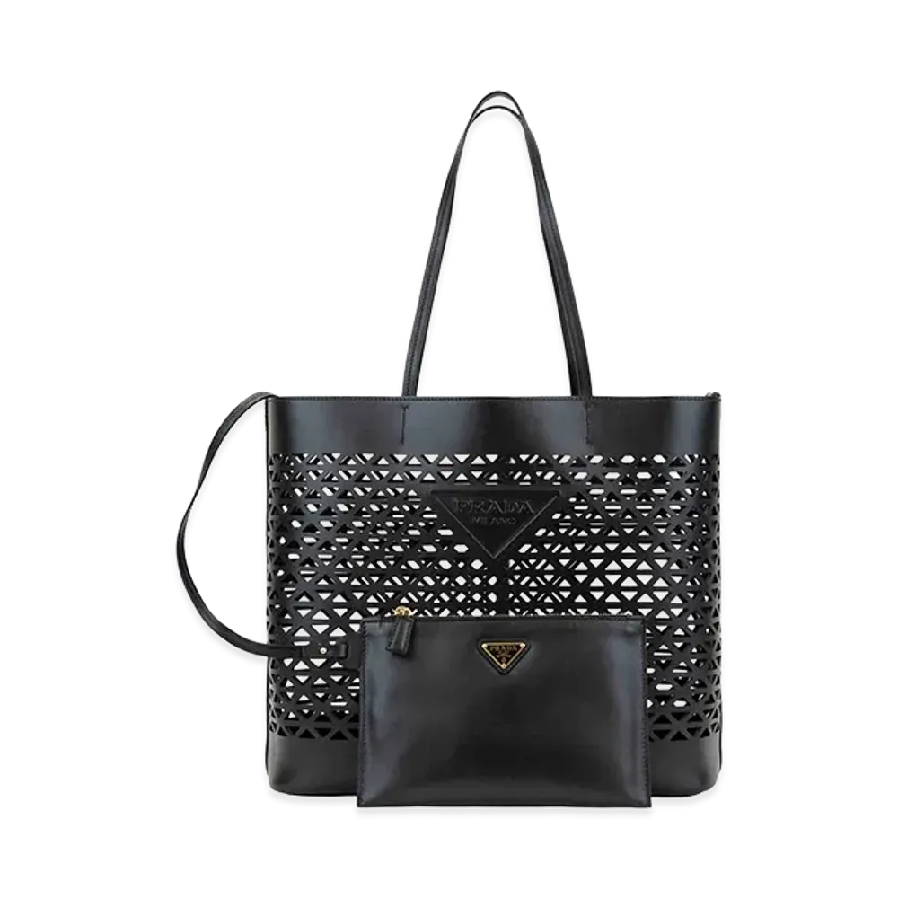 PRADA Women's Leather Shopping Bag "Black"