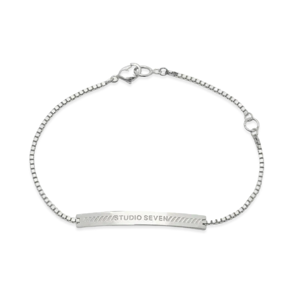 STUDIO SEVEN Metal Plate Logo Bracelet SLV "SILVER"