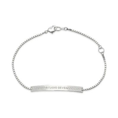 STUDIO SEVEN Metal Plate Logo Bracelet SLV "SILVER"