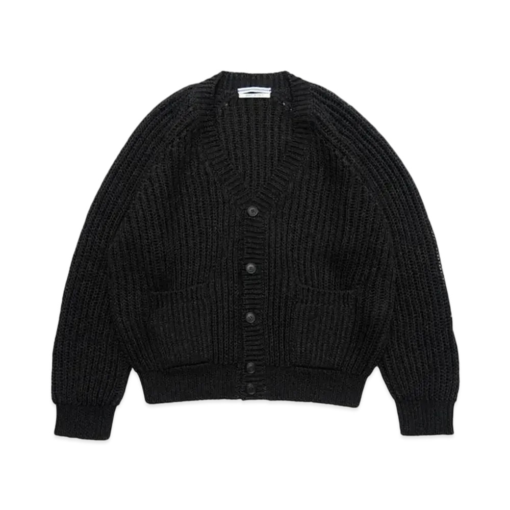Graphpaper Washi Paper Oversized Cardigan "Black"