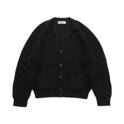 Graphpaper Washi Paper Oversized Cardigan "Black"