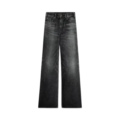 CELINE Women's Flared Surf Jeans in Black Ice Rinse Denim "Black Ice Rinse"