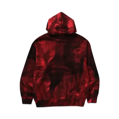 A BATHING APE Coatted Emboss Logo Relaxed Fit Pullover Hoodie "Red"