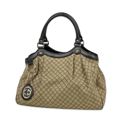 GUCCI Diamante Sukey Hand Bag "Beige"