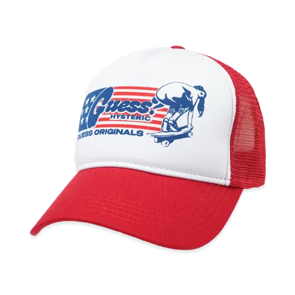HYSTERIC GLAMOUR x GUESS JEANS Puff Trucker Hat "Red"