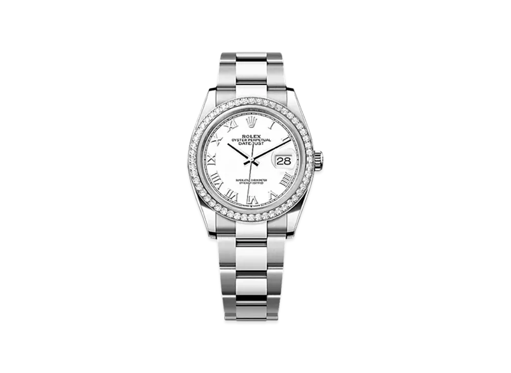 ROLEX Datejust 36 Oystersteel & White Gold Diamonds "White"