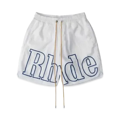 RHUDE Logo Track Short "White"