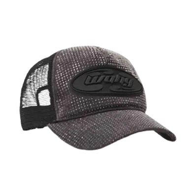 Alexander Wang Logo Crystal Hotfix Cotton Canvas Trucker Hat "Saloon Bar"