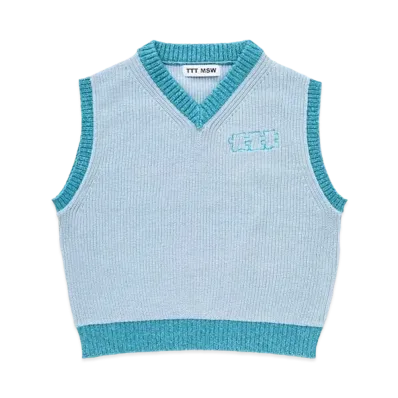 TTT MSW Lame Knit Vest "Light Blue"