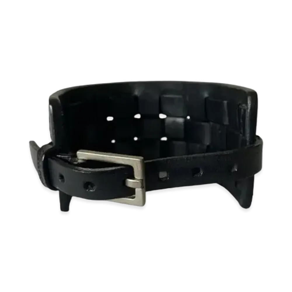 Dior DiorHomme Intrecciato Leather Bracelet "Black"