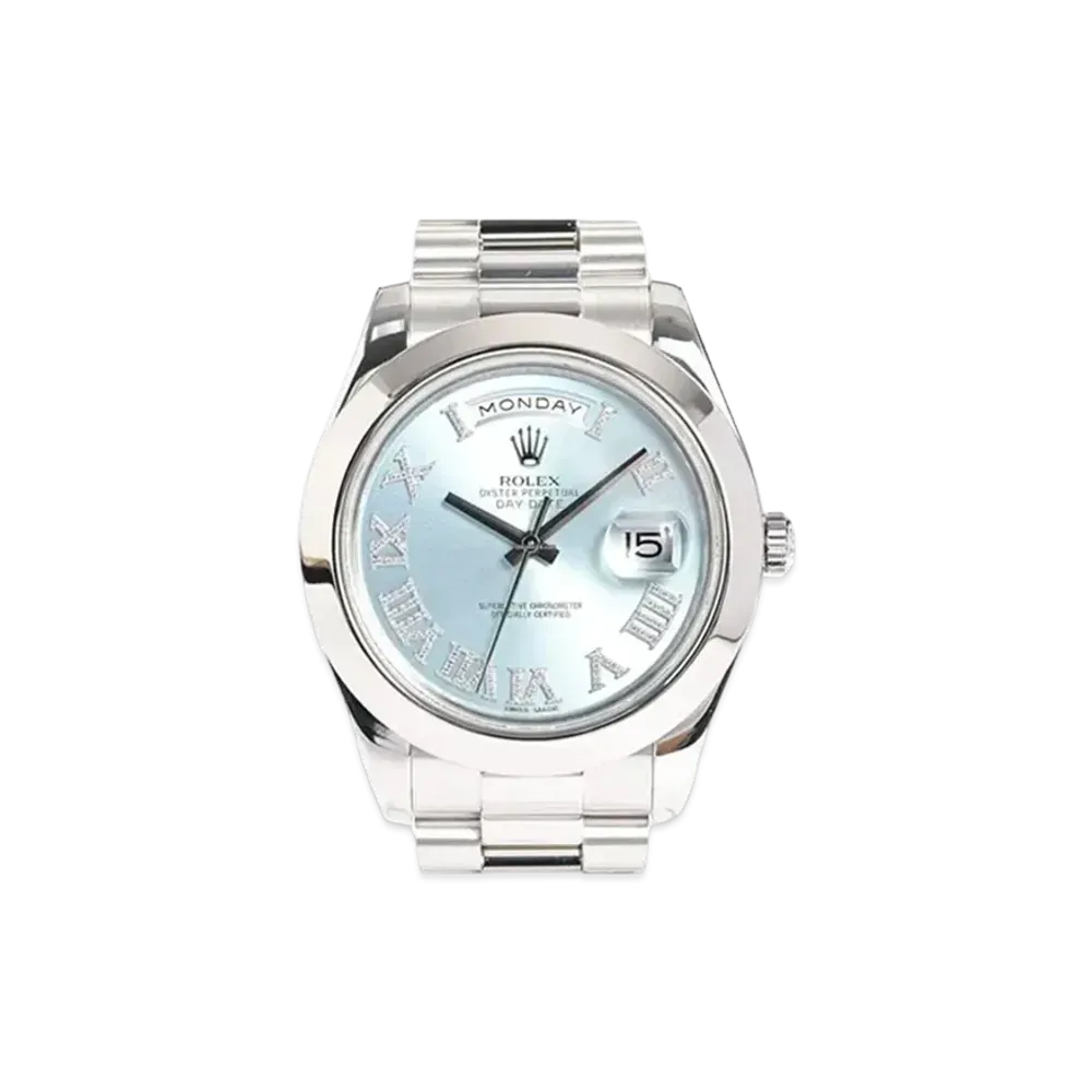 ROLEX Day-Date II 41mm Oyster Perpetual "Ice Blue/Roma" 218206G