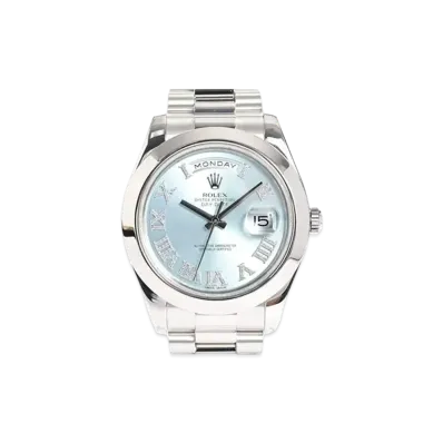 ROLEX Day-Date II 41mm Oyster Perpetual "Ice Blue/Roma" 218206G