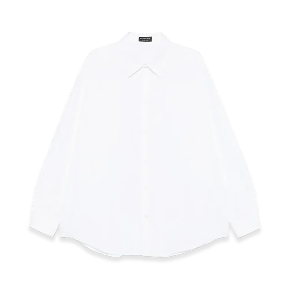 BALENCIAGA Logo-Embroidered Shirt "White"