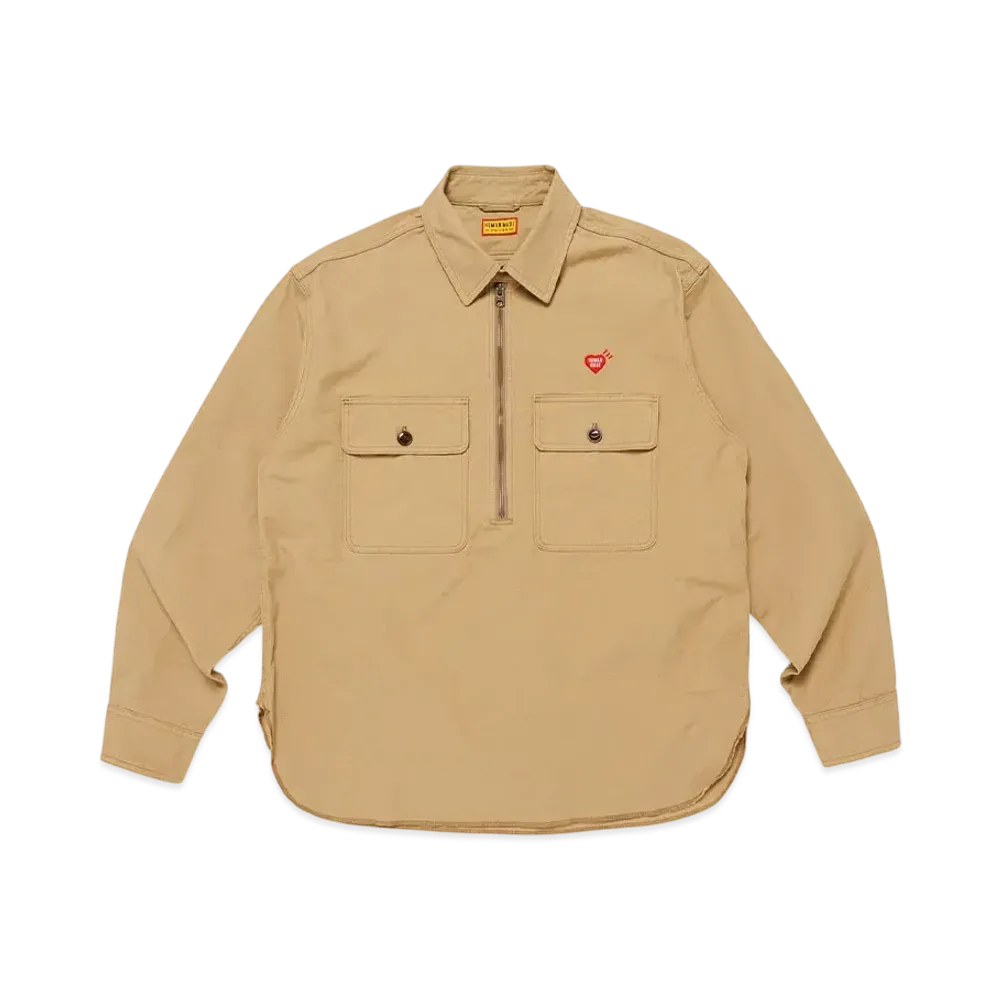 HUMAN MADE Zip-Up Work Shirt "Beige"