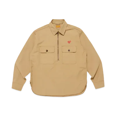 HUMAN MADE Zip-Up Work Shirt "Beige"