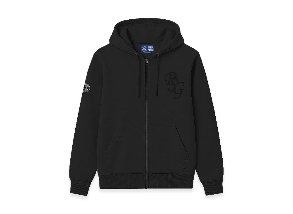 Nike x Paris Saint Germain PSG Logo Embroidered Tech Fleece Full-Zip Hoodie "Black"