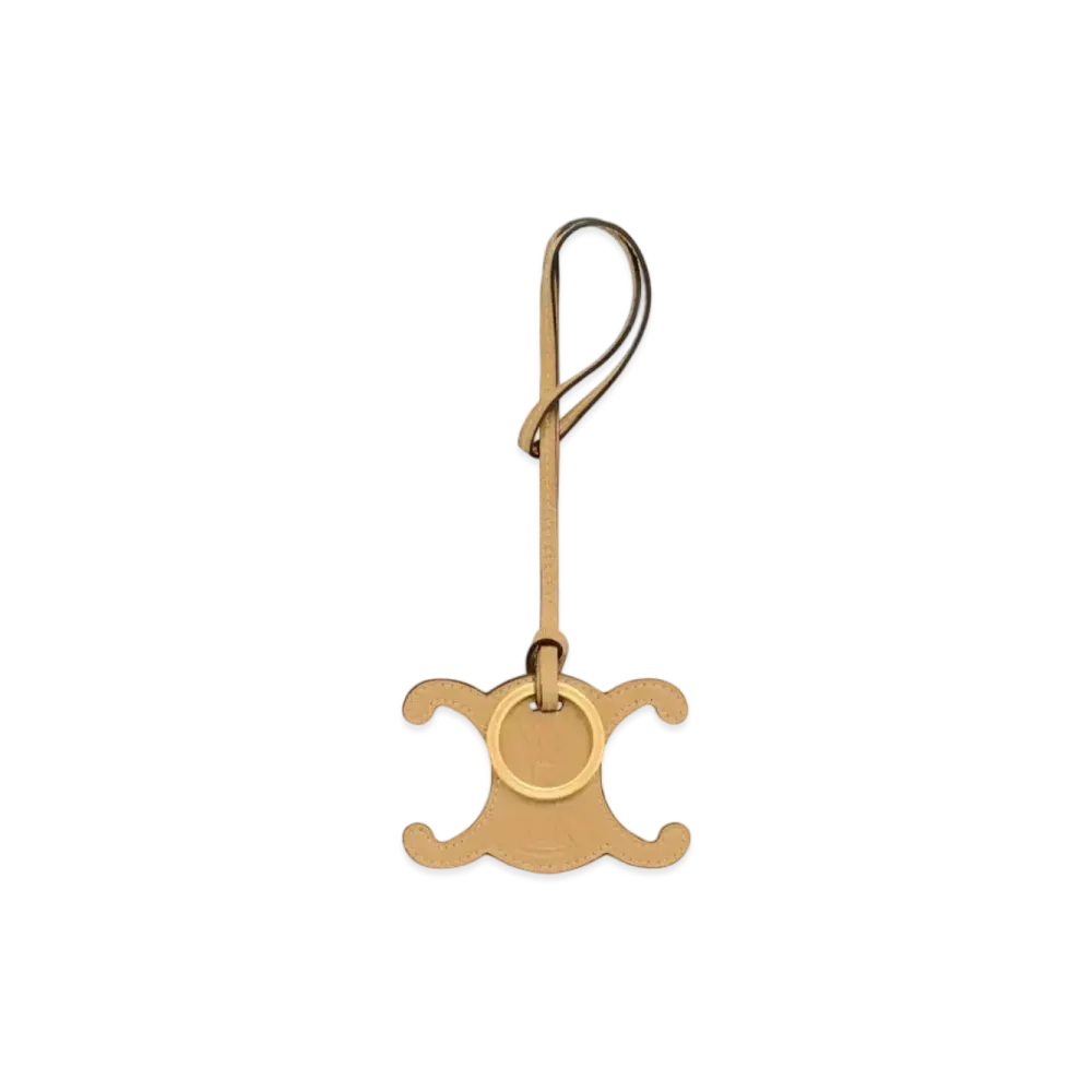 CELINE Triomphe Bag Charm In Smooth Calfskin With Gold Finishing "Olive"