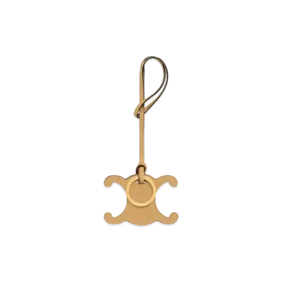 CELINE Triomphe Bag Charm In Smooth Calfskin With Gold Finishing "Olive"