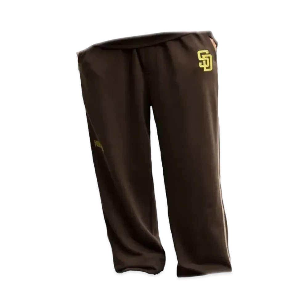MLB Exclusive Set Up Patch Embroidery Side Line Big Silhouette Pullover Sweatpants Only "Dark Brown"