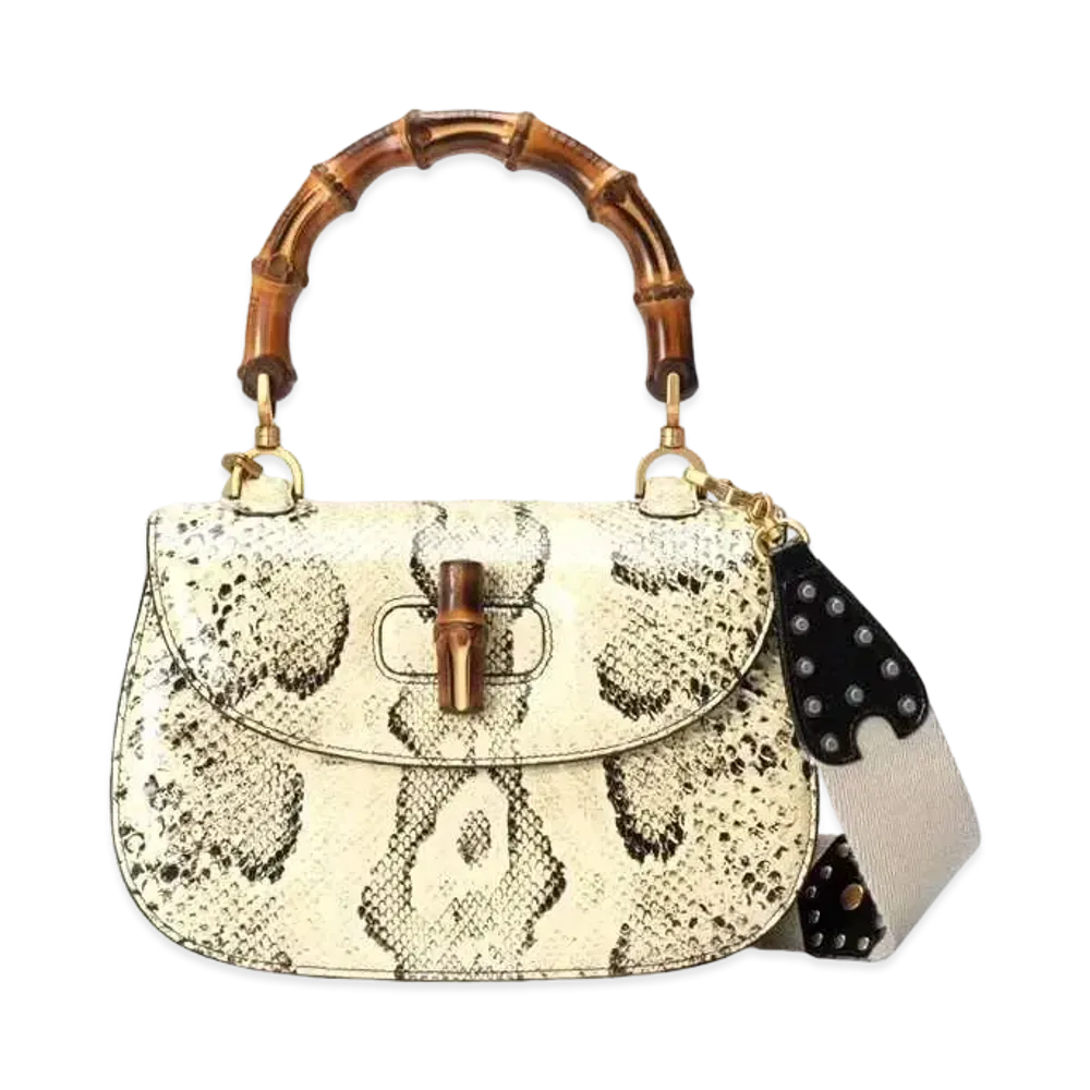 GUCCI Medium Top Handle Bag "Natural color Python"
