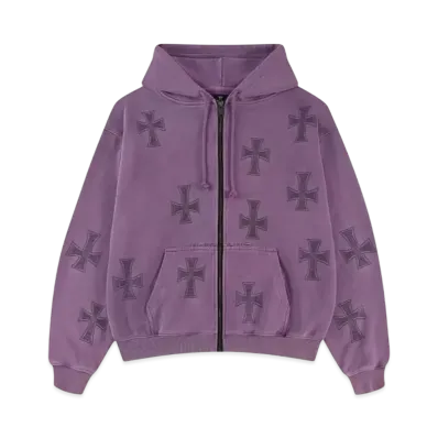 Unknown London Washed Rhinestone Hoodie "Purple"