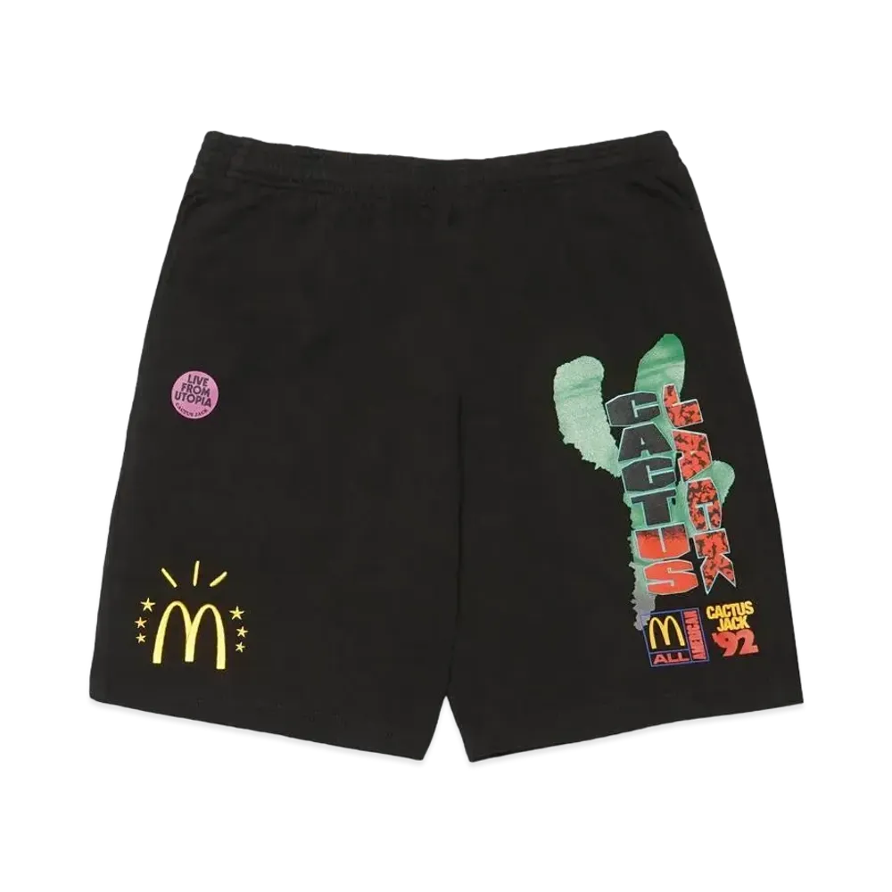 Travis Scott Cactus Jack x McDonald's All American '92 II Shorts "Black"