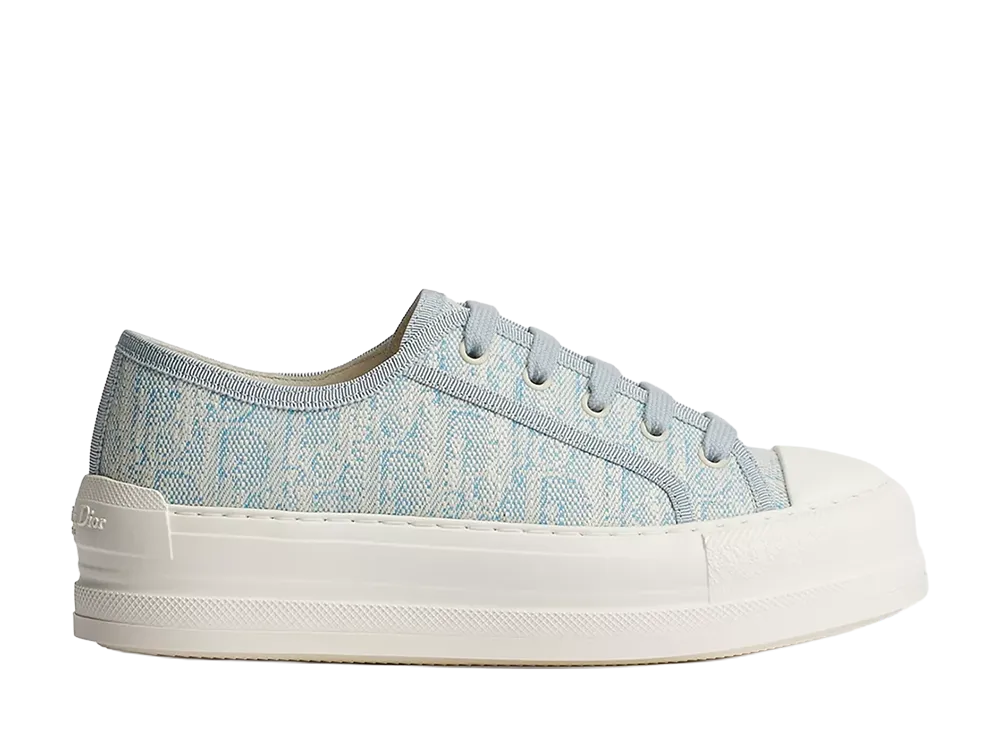 Dior Women's Walk'n'Dior Platform Sneaker Dior Oblique Washed Linen "White/Sky"