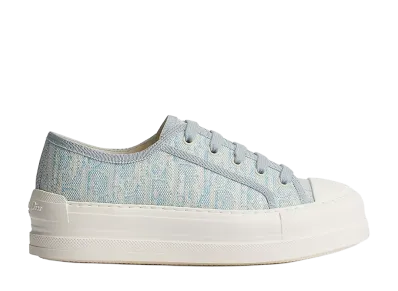 Dior Women's Walk'n'Dior Platform Sneaker Dior Oblique Washed Linen "White/Sky"