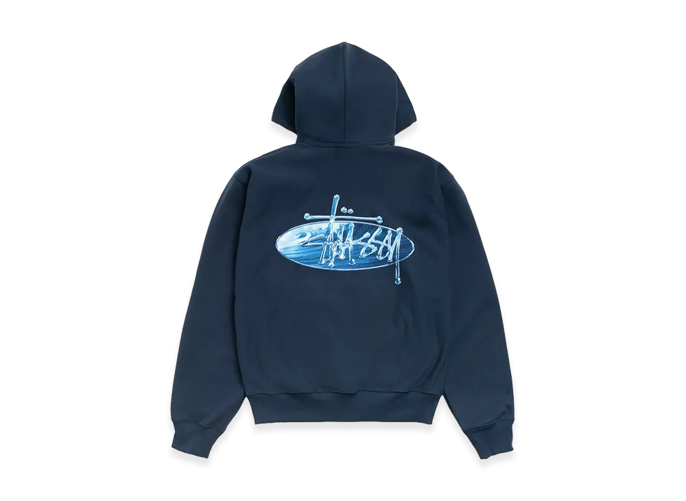 Stussy Wave Oval Hoodie "Navy"