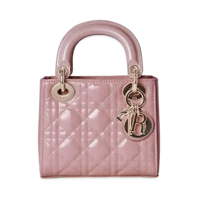 Dior Mini Lady Bag Patent Cannage Calfskin "Peony Pink"