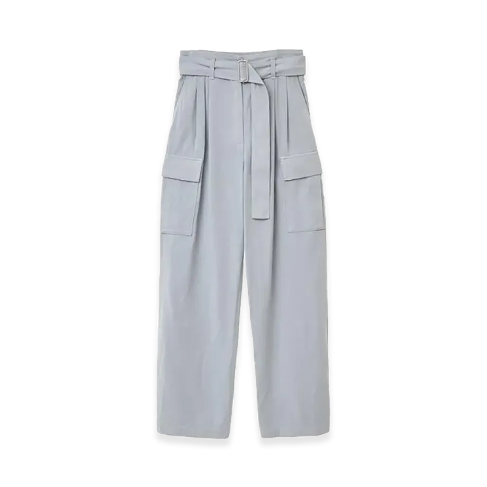 CLANE Women's H/W Back Slit Cargo Pants "Blue"
