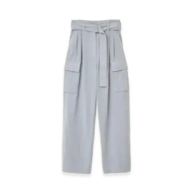 CLANE Women's H/W Back Slit Cargo Pants "Blue"