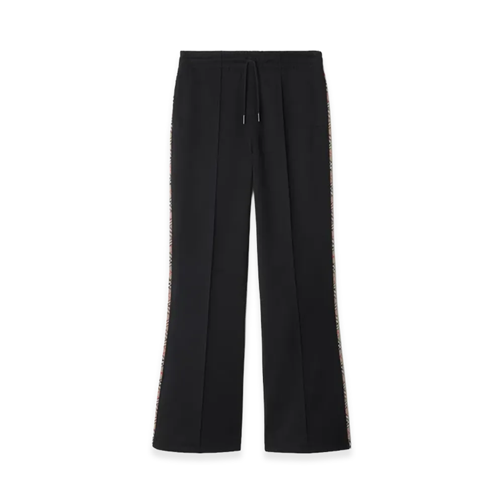 Burberry Women's Check Trim Cotton Blend Track Pants "Black"