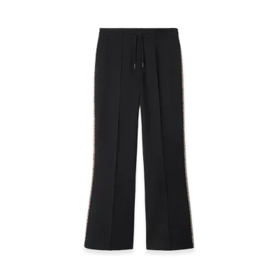 Burberry Women's Check Trim Cotton Blend Track Pants "Black"