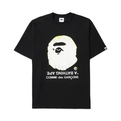 A BATHING APE x COMME des GARCONS Big Ape Head Tee "Black"