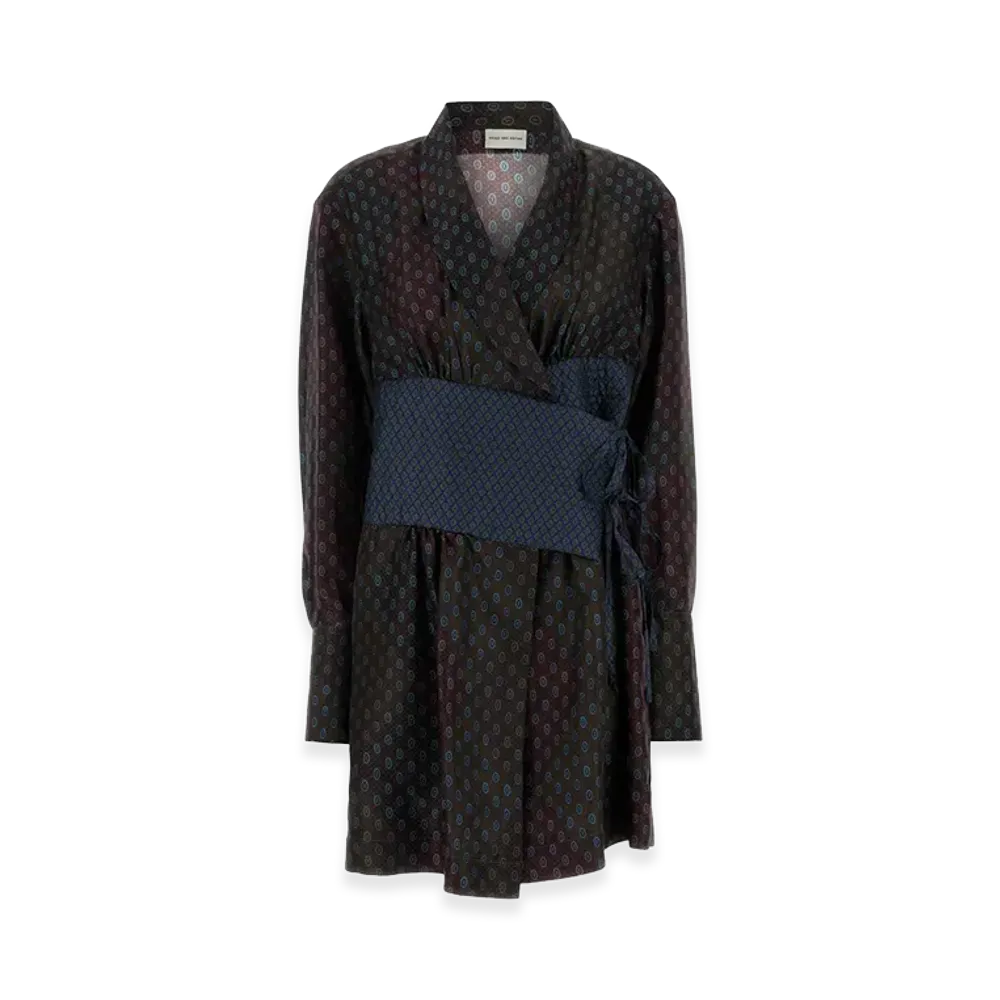 DRIES VAN NOTEN Women's Printed Silk Dress "Printed"