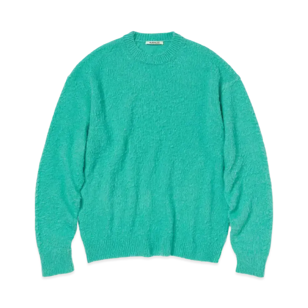 AURALEE Brushed Wool Cashmere Silk Knit P/O "Aqua Green"