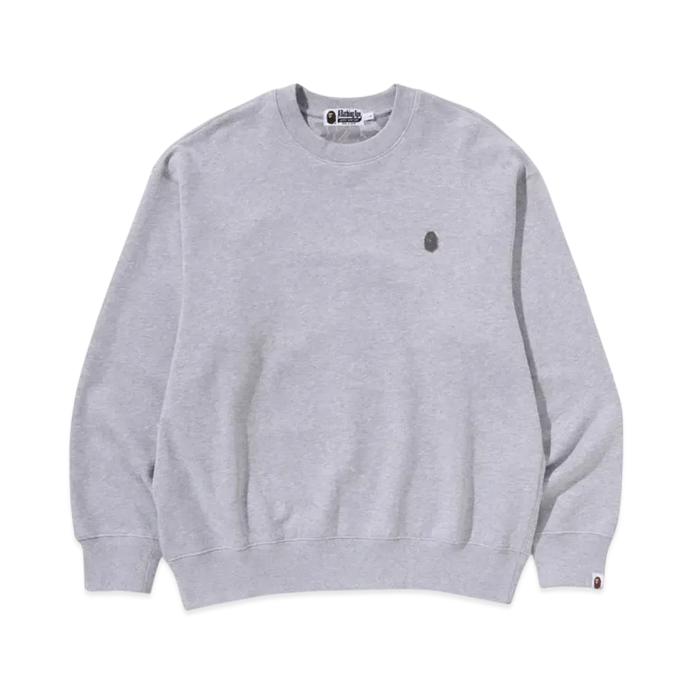 A BATHING APE One Point Relax Fit Crewneck Sweatshirt "Gray"