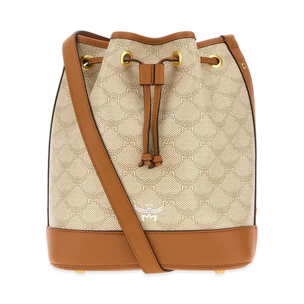 MCM Women's Canvas Medium Himmel Bucket Bag "Beige"