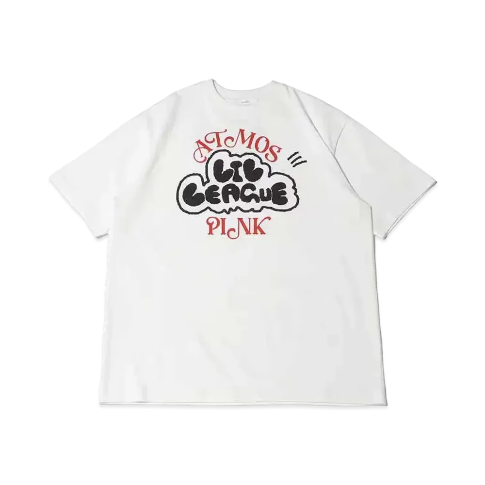 atmos pink x Lil League Newly Written Logo T-Shirt "White"